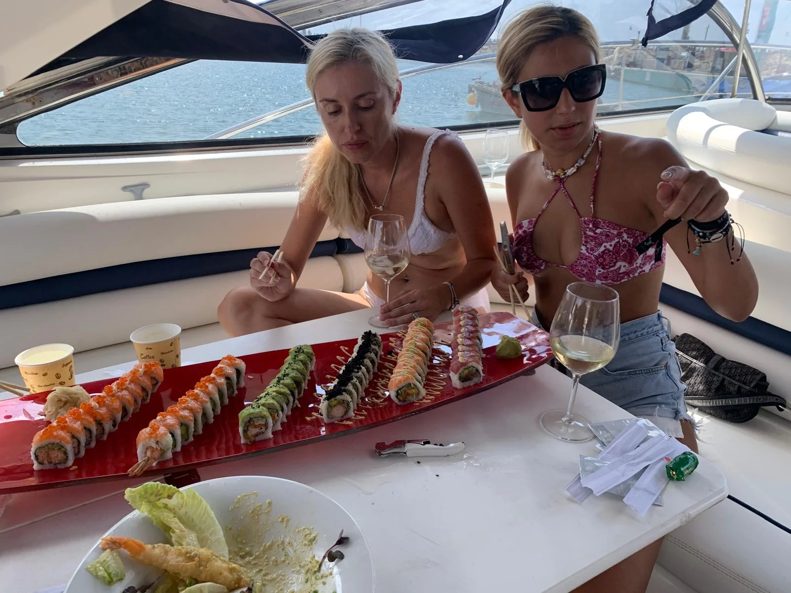 Dining aboard Manhattan